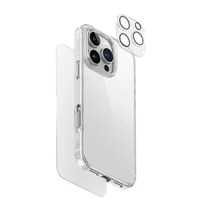 Uniq Hybrid Iphone 16 Pro (2024) 6.3 Magclick Charging Clearvue 360 Essential Bundle Pack - Clear